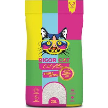  Rigor Cat Natural White Bentonite Clumping Litter - Baby Powder - 20L 