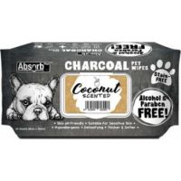 Absolute Pet Absorb Plus Charcoal Pet Wipes Coconut 80 Sheets 15cmx20cm