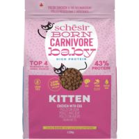 Schesir Born Carnivore Grain Free Oven Baked Dry Cat Chicken & Egg - Kitten 1.25kg