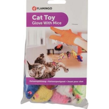  Flamingo Cat Toys Glove with Mice 