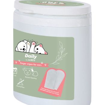  M-PETS Daily Double-sided Finger Wipes for Ears 50 pcs 