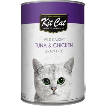  Kit Cat Wet Food Wild Caught Tuna & Chicken 400G 