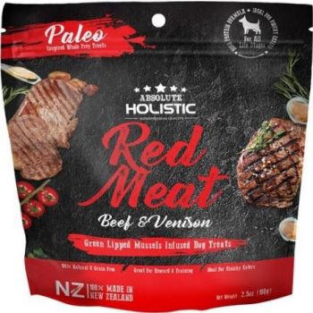  Absolute Holistic Air Dried Dog Treats - Red Meat 100g 