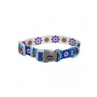 Coastal 3/4" Sublime Dog Collar Flower Purple and Yellow Small/ Medium
