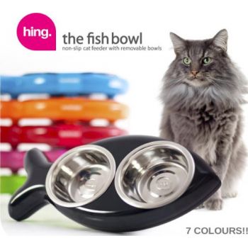  Hing Designs Cat Fish Bowl, Black 