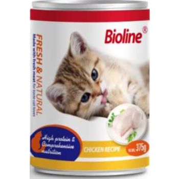  Bioline Canned Cat Wet Food Chicken  375g 