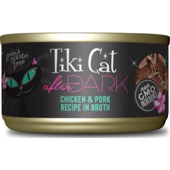 Tiki Cat After Dark Wet Cat Food Chicken & Pork -2.8 Oz. Can 
