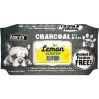 Absolute Pet Absorb Plus Charcoal Pet Wipes Lemon 80 Sheets 15cmx20cm