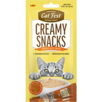  Cat Fest Creamy Snacks-Salmon With Caviar 4x10g 
