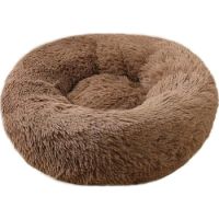 Coco Kindi Soft Plush Round Bed-Coffee  (70CM)