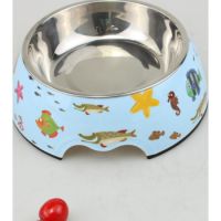 Melamine Sea Animals Stainless Steel bowl with anti- slip circle on the bottom, Volume:160 ml,Size:12*12*4.5 cm