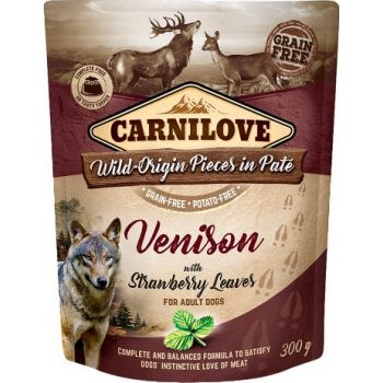  Carnilove Venison With Strawberry Leaves For Adult Dogs (Wet Food Pouches)300g 