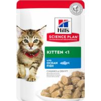 Hills Science Plan Tender Chunks In Gravy Kitten With Ocean Fish Pouches (12x85g)