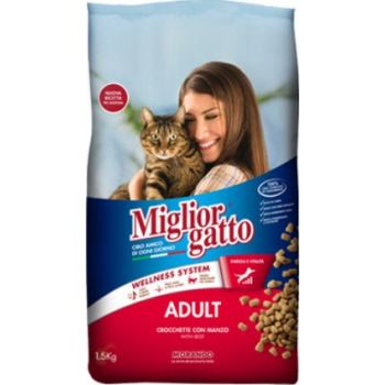  Miglior Adult Beef Kibbles Dry Cat Food - 1.5 Kg 