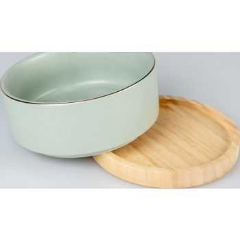  Duvo+ Feeding Bowl Stone Timber 450ml Green 