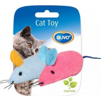  Duvo Cat Toys Assortment Of Mice Blue/Pink 2pcs - 6 X 5 X 3cm 