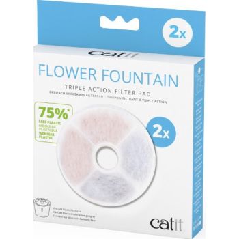  Catit Flower Fountain Triple Action Filter Pad, 2pcs 