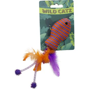  Wild Catz Jumpin Fish Fabric, Feature Cat Toy Multicolors 