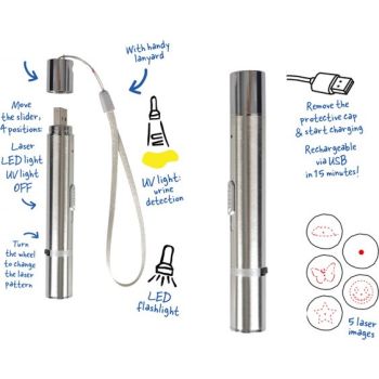  Duvo+ 7 in 1 Laser Cat Toy (urine detection) 11,5x1,5x1,5cm Silver 