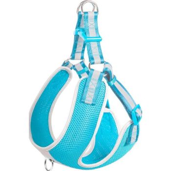  Fida Step-in Dog Harness – Reflective  Light Blue XS: Girth 16in – 18in (40.6cm – 45.7cm) 