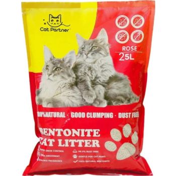  Cat Partner Bentonite Dust Free Clumping Litter 25L – Rose 