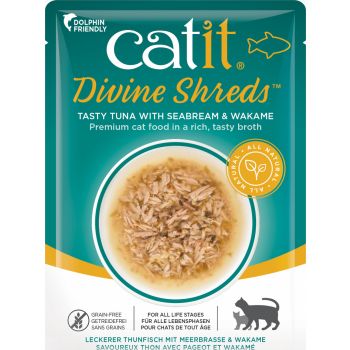  Catit Cat Wet Food Divine  Shreds Tuna With Seabream & Wakame 75g 
