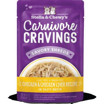  Stella & Chewy’s Carnivore Cravings Savory Shreds Chicken & Chicken Liver Recipe 2.8 oz 