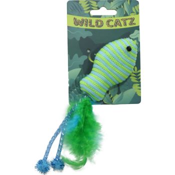  Wild Catz Jumpin Fish Fabric, Feature Cat Toy Multicolors 