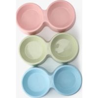 Pets Club Plastic Double Bowl - 88 ml - 28*14.5*5.5 Cm - Blue