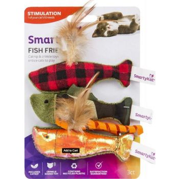  SmartyKat® Fish Friends™ Set Of 3 Crinkle, Feather And Catnip Cat Toys 