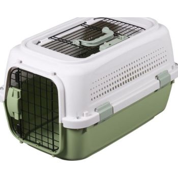  Pawsitiv Marco Polo 1 - Carrier with Skylight Top Door For Cat & Small Dog - Green 
