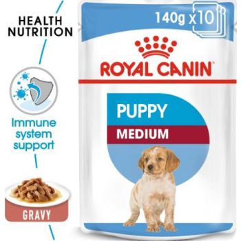  Royal Canin Dog WET FOOD  Medium Puppy 140g (pouches) 