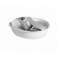 Water Fountain Stainless Steel/Plastic Fountain Raindrop Style - WHITE 60oz (1.8 L)