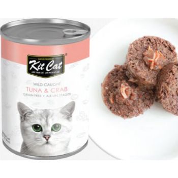  Kit Cat Wild Caught Tuna with Crab Canned Cat Food 400g 