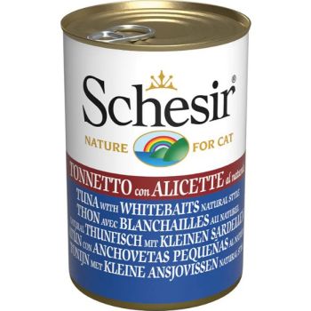  Schesir Cat Can-Wet Food Tuna with Whitebaits 140g 