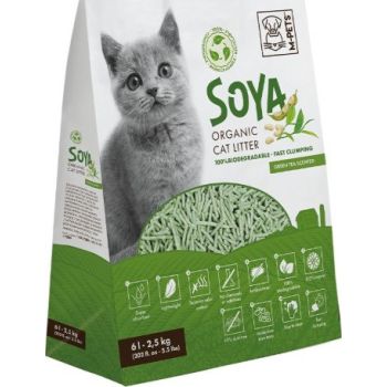  M-PETS Soya Organic Cat Litter Green Tea Scented 6L 