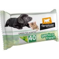 FERPLAST GENICO FRESH WIPES [GREEN TEA SCENTED] 30 x20cm- DOG/CAT-40 COUNT