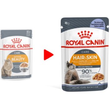  Royal Canin  Hair & Skin Jelly (INTENSE BEAUTY) (WET FOOD - Pouches) 12x85g 
