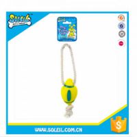 DOG TOYS HAPPY ROCK W/ROPE