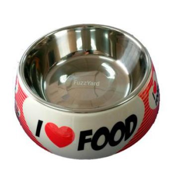  FuzzYard Pet Bowl I LOVE FOOD Melamine - Medium 
