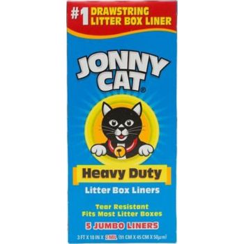  Jonny Cat Heavy Duty 5 Jumbo Cat Litter Box Liners 