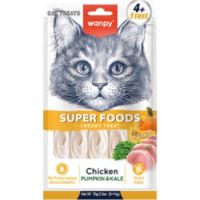 WANPY Superfoods Creamy Treat For Cat Chicken With Pumpkin & Kale 5X14G