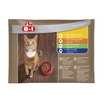 8in1 Adult Cat Land Collection 12pcsx100g multipack 