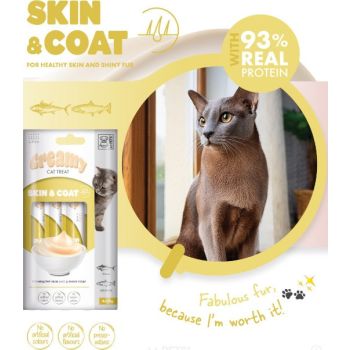  M-PETS Creamy with Functions – Cat treat – Skin & Coat – Tuna & Salmon 4x15g (60g) 