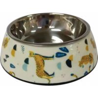 Nutrapet Applique Melamine Round Bowl Camel White M:17.5 * 6.5 Cms 350/11.8 Ml/Oz