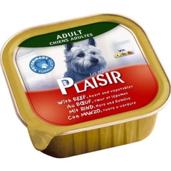  Plaisir Dogs pate Rich in Beef, with Heart and Vegetables Alu-Tray 150g 