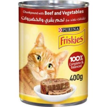  Purina Friskies Beef And Vegetables In Chunk Pound Cat Wet  Food 400g 