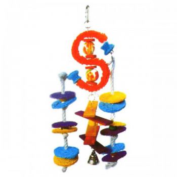  HANGING TOY FOR LARGE BIRDS W/BELLS 39X18CM 