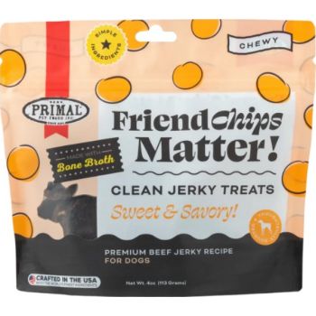  Primal FriendChips Matter – Beef with Broth Jerky Treat 4oz 