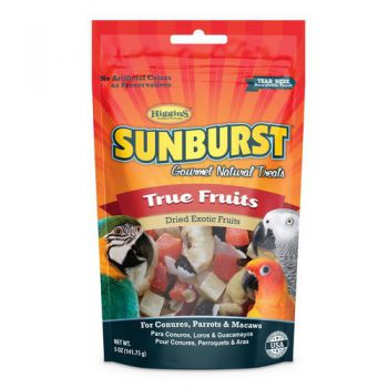  Higgins Sunburst True Fruits Gourmet Natural Treats for Bird, 5 Oz 